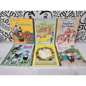 Lot of 6 Vintage DISNEY LITTLE GOLDEN BOOKS Classic Stories Heidi Emperor's New